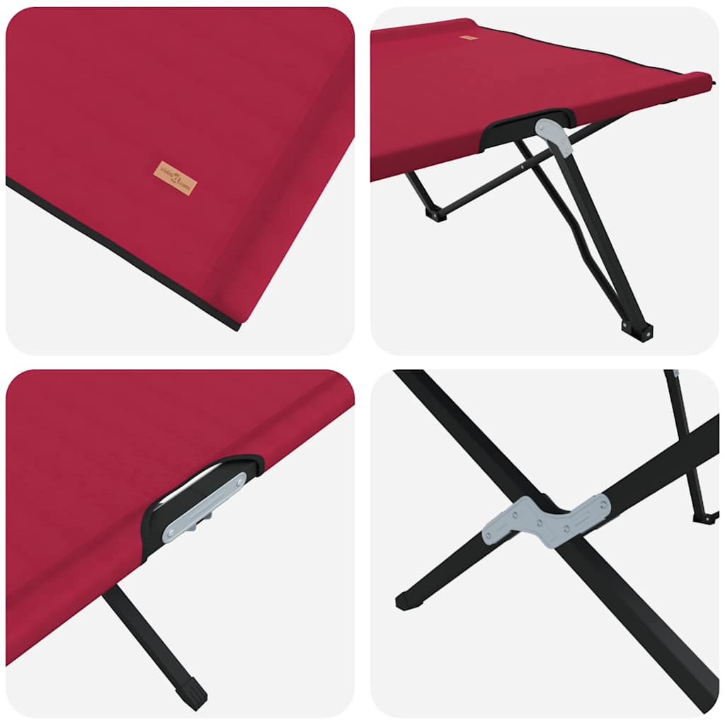Sklopivi kamperski krevet 2 pcs Crvena 206 x 76 x 74 cm