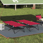 Sklopivi kamperski krevet 2 pcs Crvena 206 x 76 x 74 cm