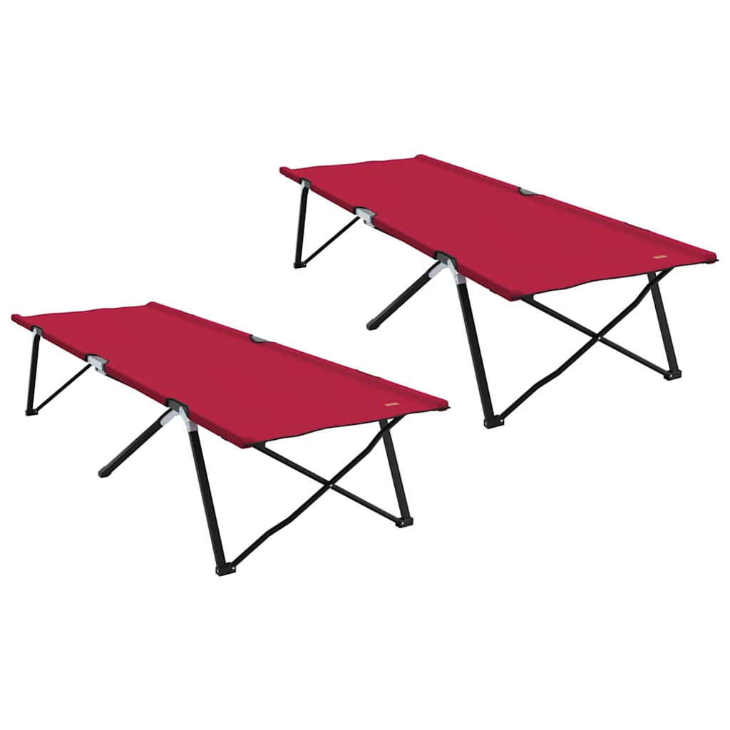 Sklopivi kamperski krevet 2 pcs Crvena 206 x 76 x 74 cm