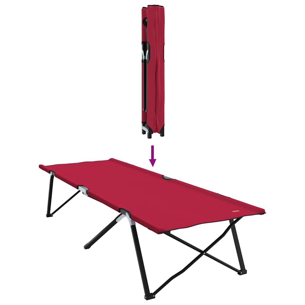 Sklopivi kamperski krevet 2 pcs Crvena 206 x 76 x 74 cm