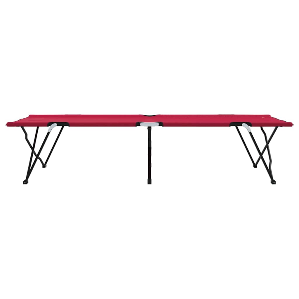 Sklopivi kamperski krevet 2 pcs Crvena 206 x 76 x 74 cm