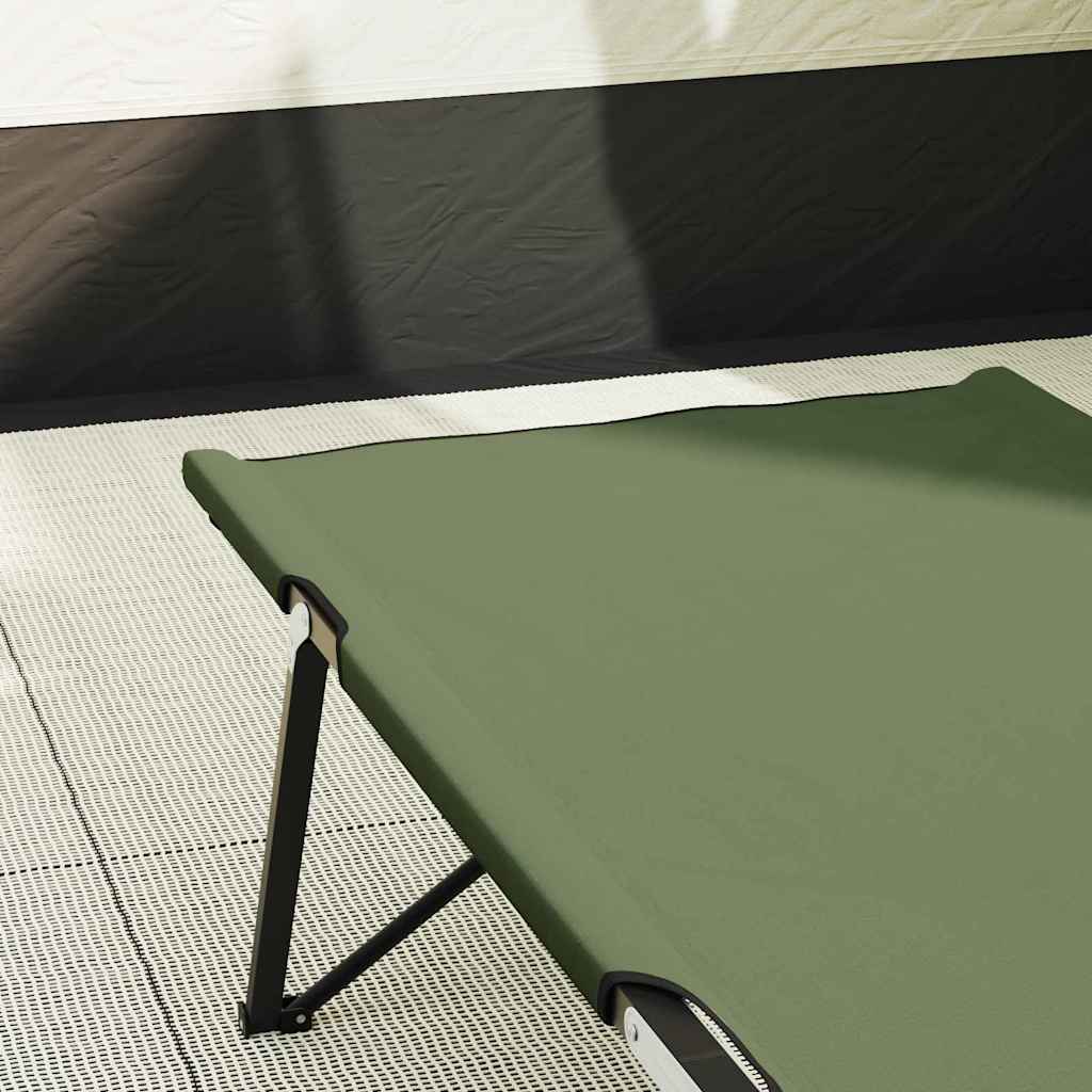 Sklopivi kamperski krevet 2 pcs Zelena 206 x 76 x 74 cm