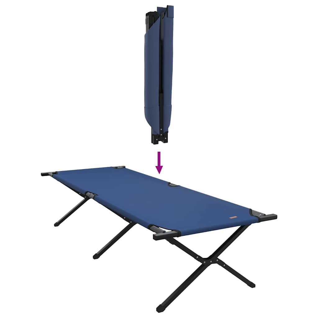 Sklopivi kamperski krevet 2 pcs Plava 210 x 80 x 46 cm