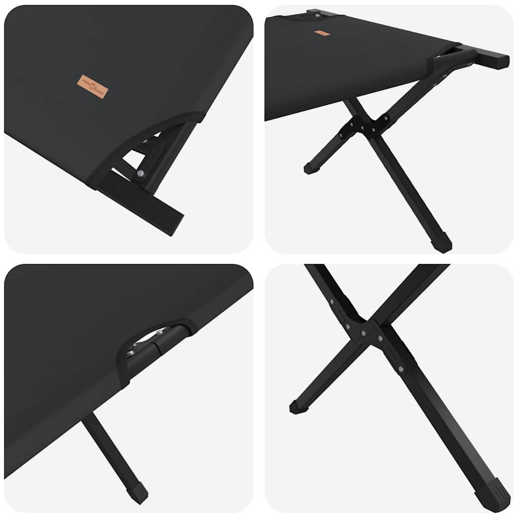 Sklopivi kamperski krevet 2 pcs Crna 210 x 80 x 46 cm
