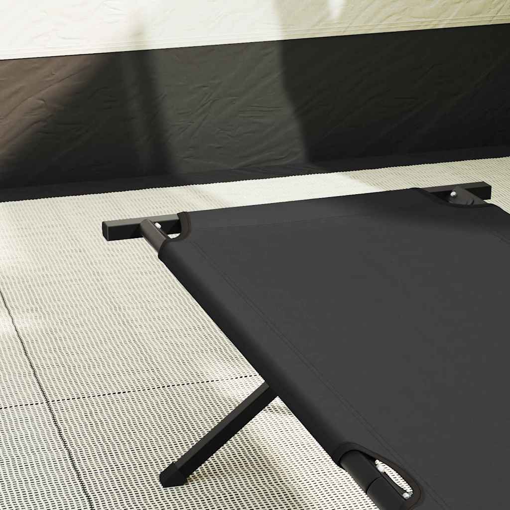 Sklopivi kamperski krevet 2 pcs Crna 210 x 80 x 46 cm