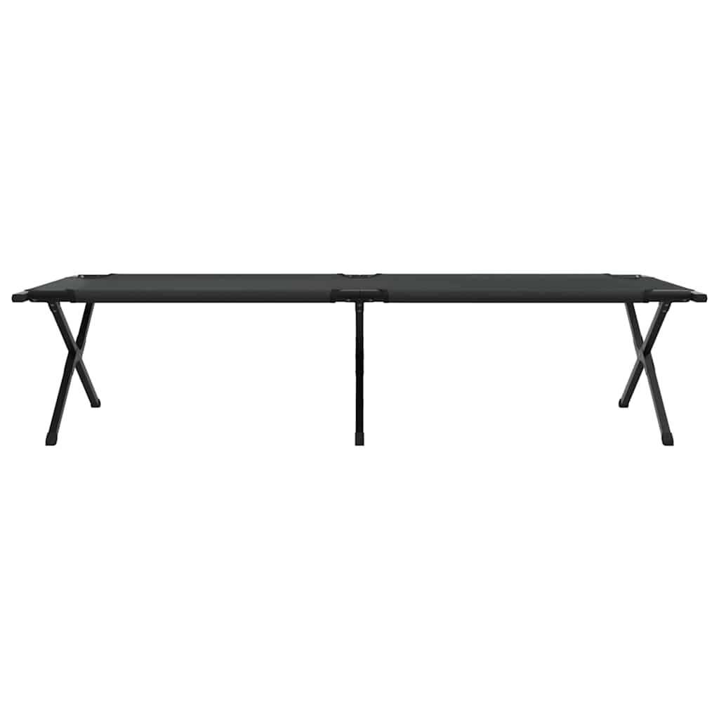 Sklopivi kamperski krevet 2 pcs Crna 210 x 80 x 46 cm