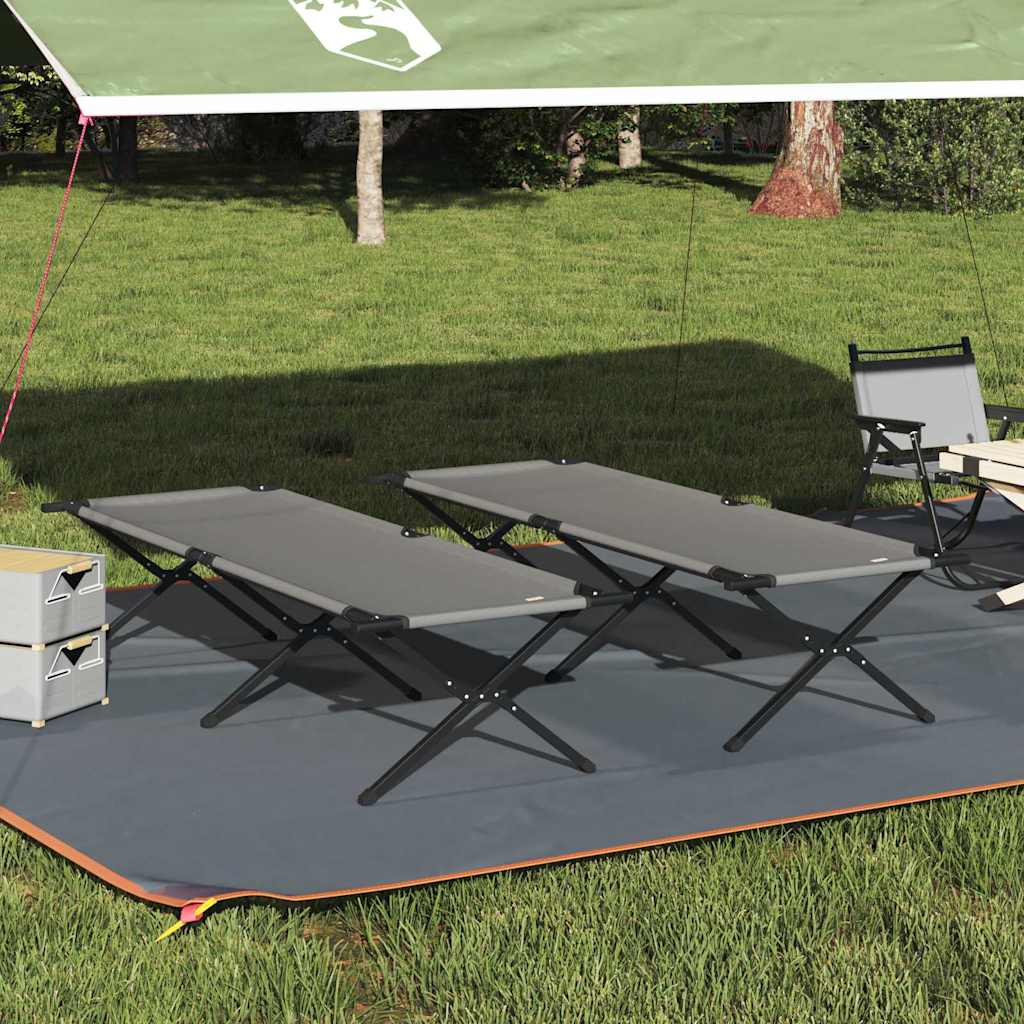 Sklopivi kamperski krevet 2 pcs Siva 210 x 80 x 46 cm