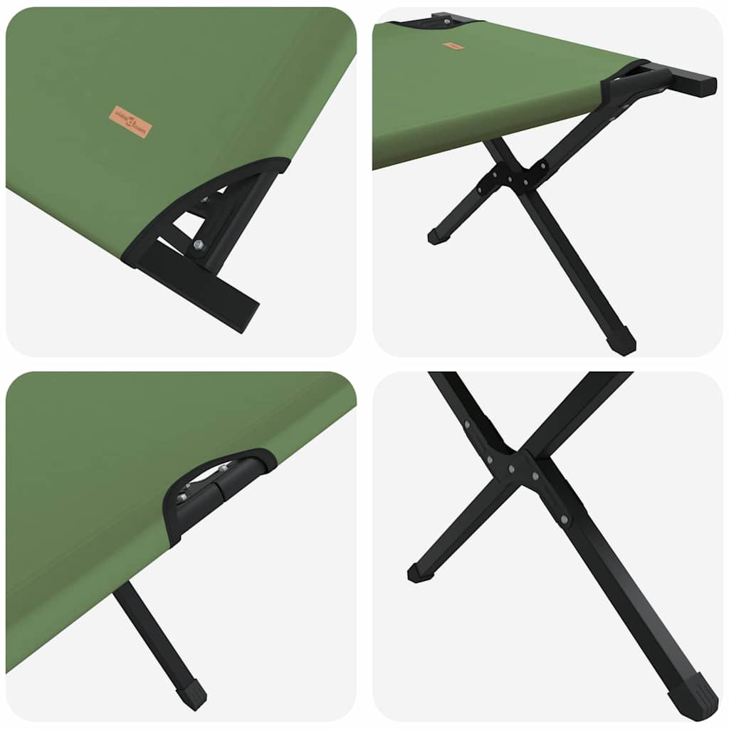 Sklopivi kamperski krevet 2 pcs Zelena 210 x 80 x 46 cm