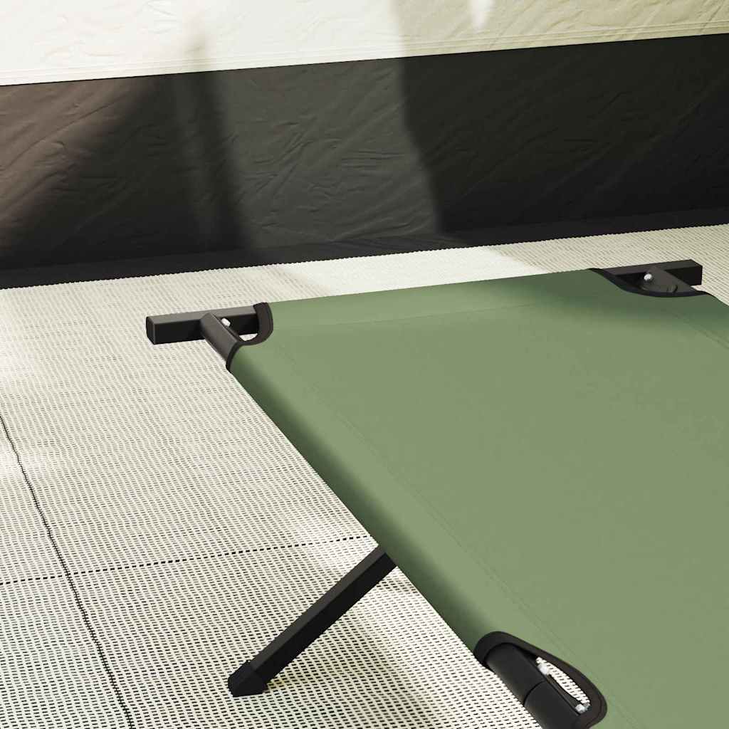 Sklopivi kamperski krevet 2 pcs Zelena 210 x 80 x 46 cm