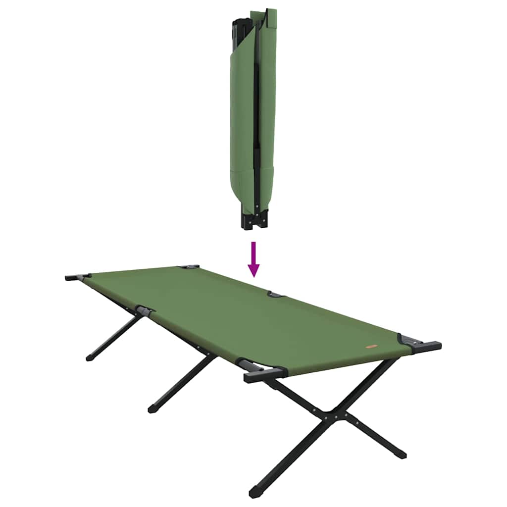 Sklopivi kamperski krevet 2 pcs Zelena 210 x 80 x 46 cm