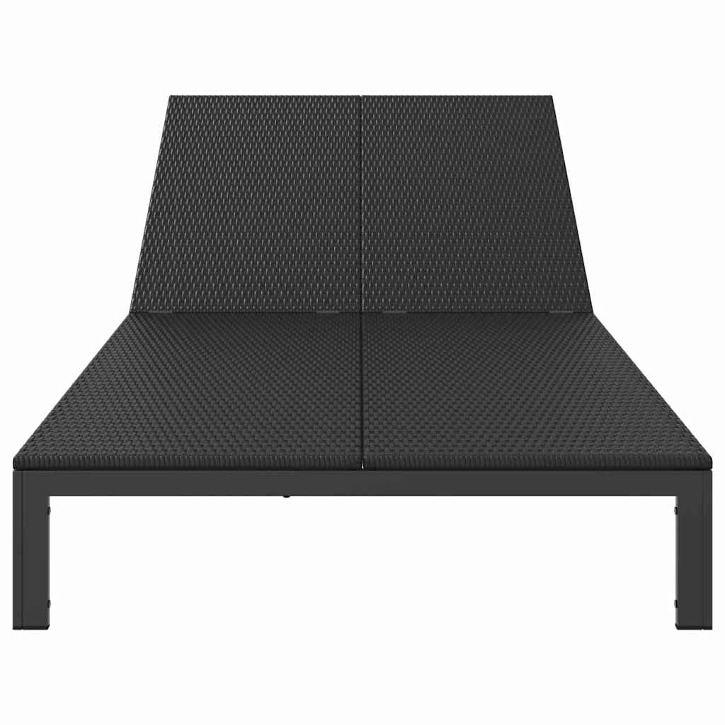 Ležaljka na suncu Crna 206 x 115 x 75 cm poliratan