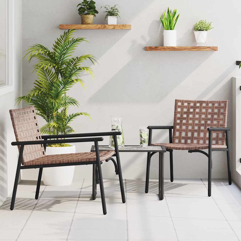 Vrtna stolica 2 pcs Smeđa 78 x 55,5 x 75,5 cm poliratan