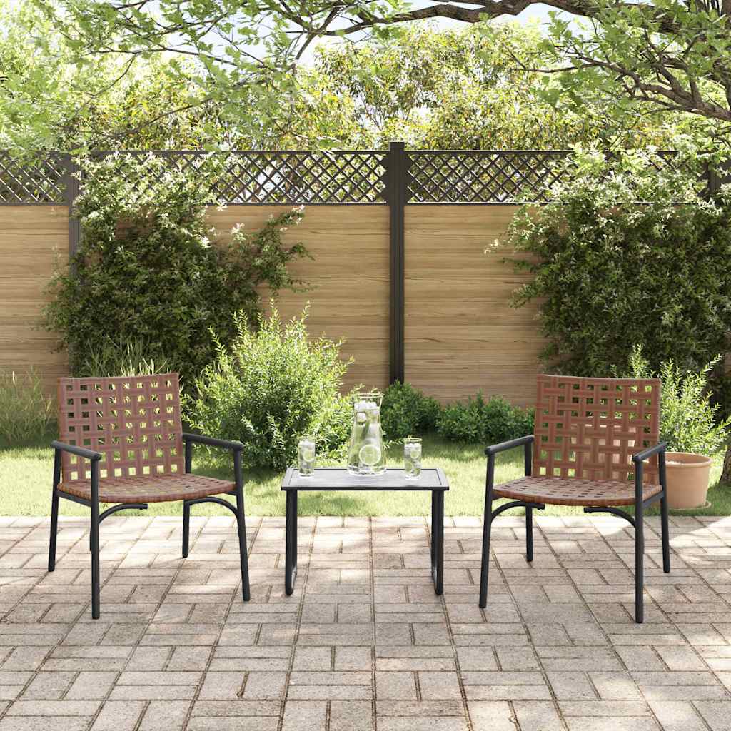 Vrtna stolica 2 pcs Smeđa 78 x 55,5 x 75,5 cm poliratan