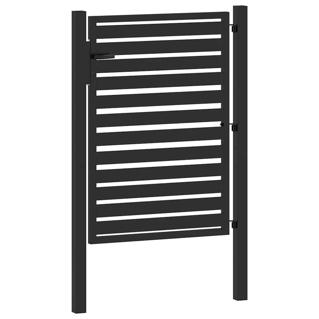 Vrtna vrata s mogućnošću zaključavanja crna 100x120 cm aluminijska