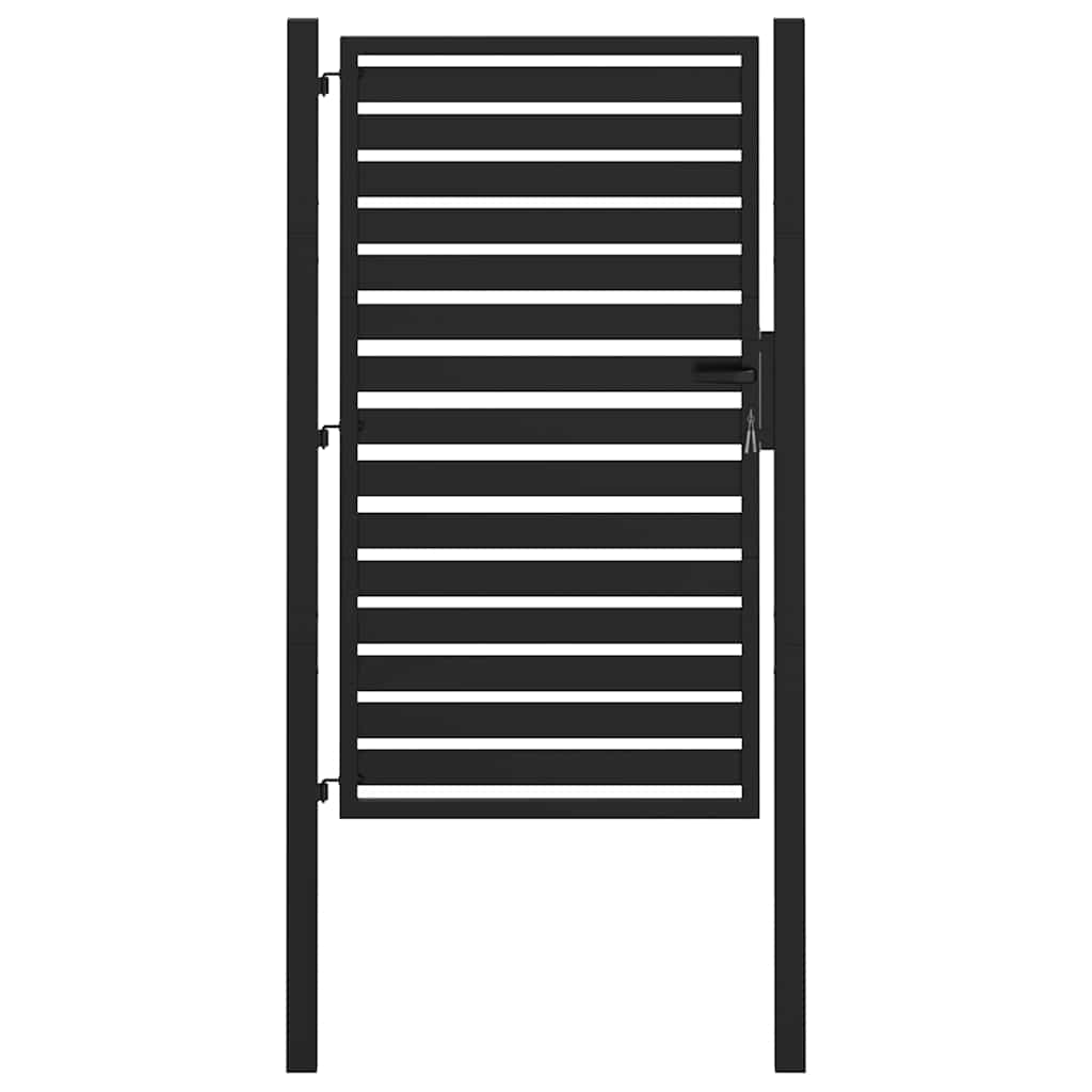 Vrtna vrata s mogućnošću zaključavanja crna 100x150 cm aluminijska