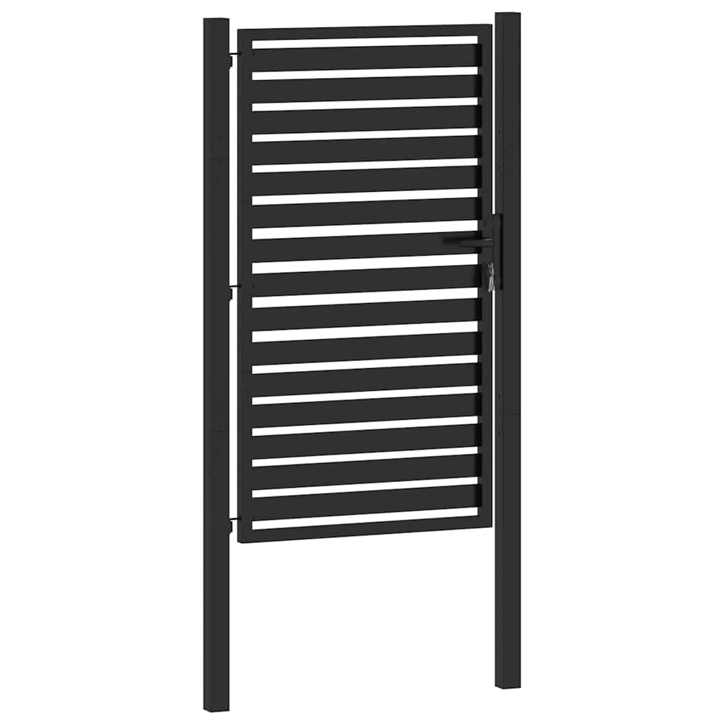 Vrtna vrata s mogućnošću zaključavanja crna 100x150 cm aluminijska