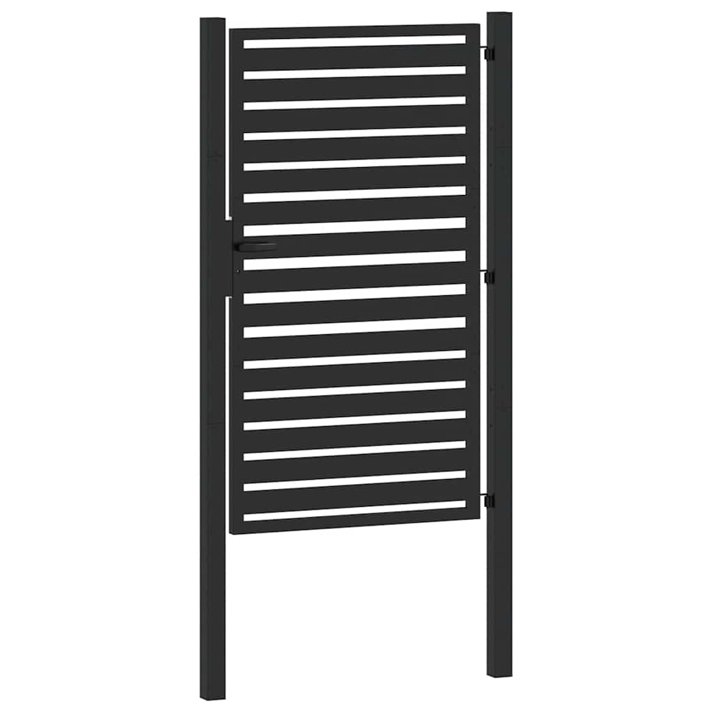 Vrtna vrata s mogućnošću zaključavanja crna 100x150 cm aluminijska