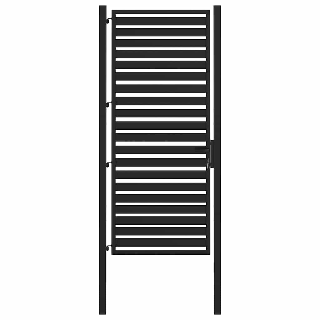 Vrtna vrata s mogućnošću zaključavanja crna 100x200 cm aluminijska
