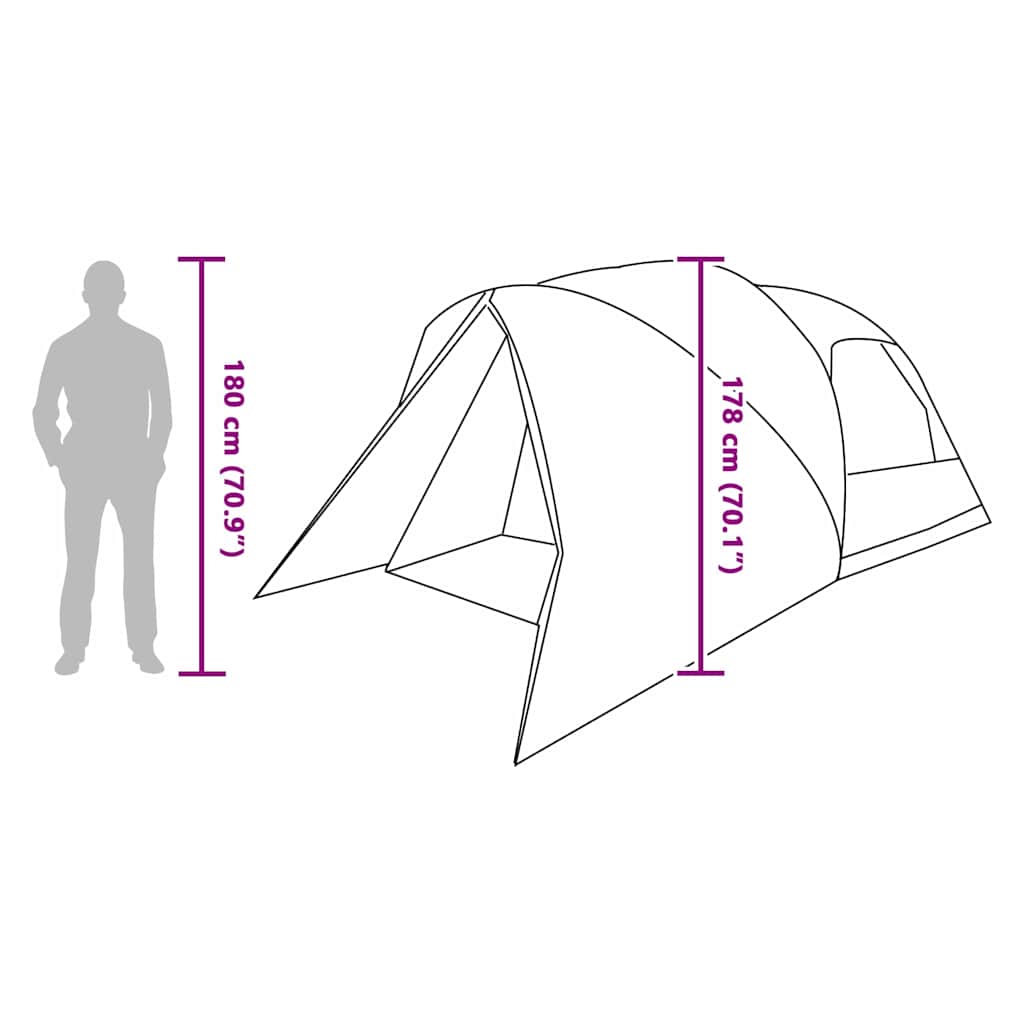 Šator Dome za 4 osobe Siva i narančasta 455 x 252 x 178 cm