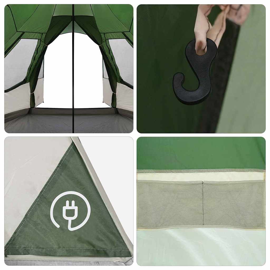 Teepee šator za 8 osoba s krovom Zelena 720 x 465 x 295 cm