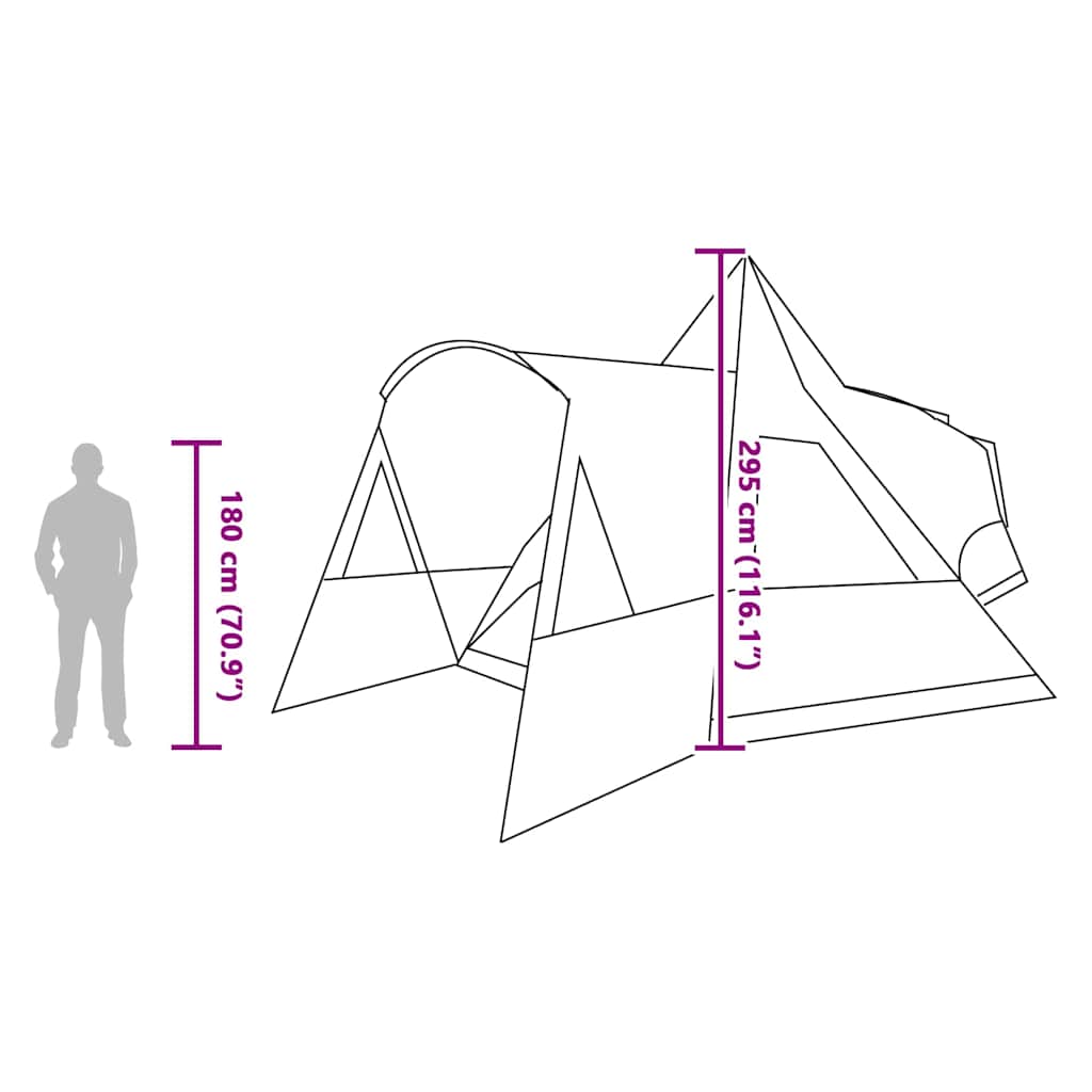 Teepee šator za 8 osoba s krovom Zelena 720 x 465 x 295 cm