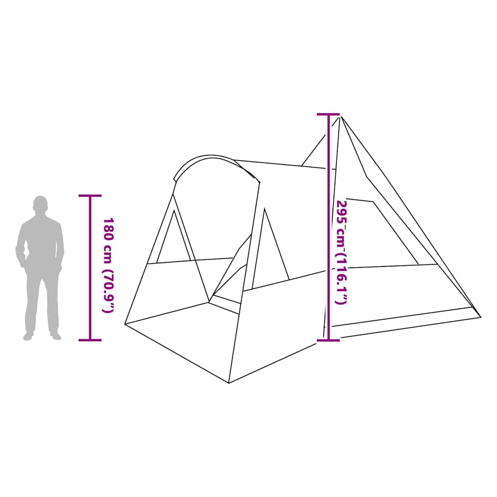 Šator Teepee za 5 osoba s krovom Zelena 545 x 450 x 295 cm