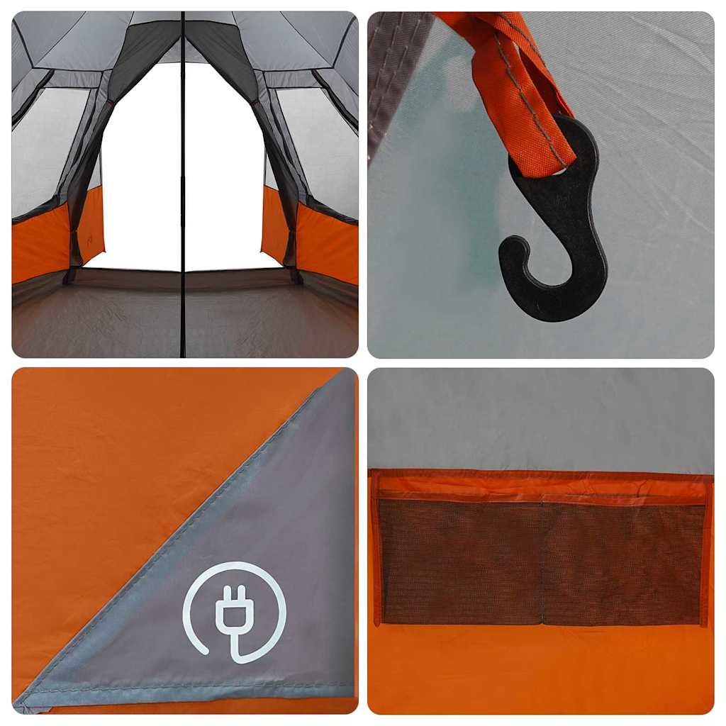 Šator Teepee za 5 osoba Siva i narančasta 545 x 450 x 295 cm