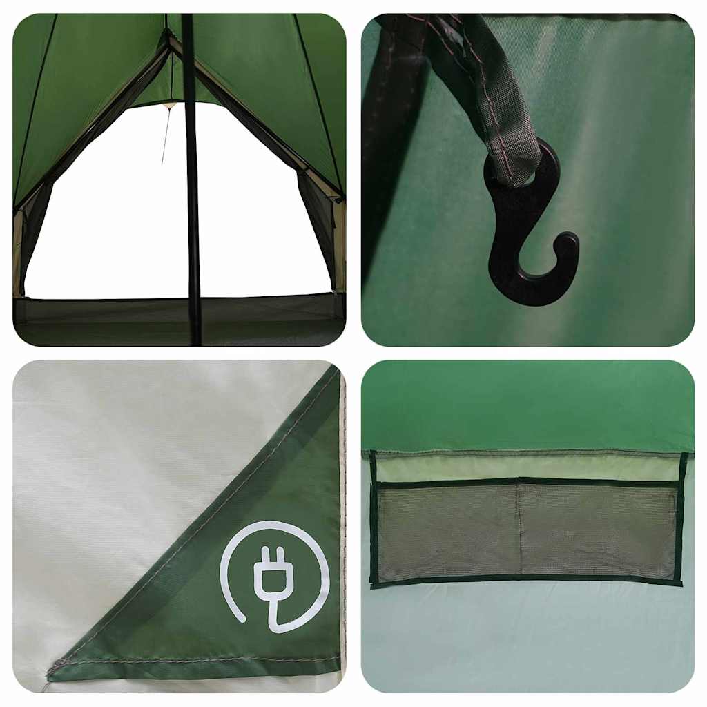 Šator Teepee za 5 osoba Zelena i Siva 415 x 415 x 247 cm