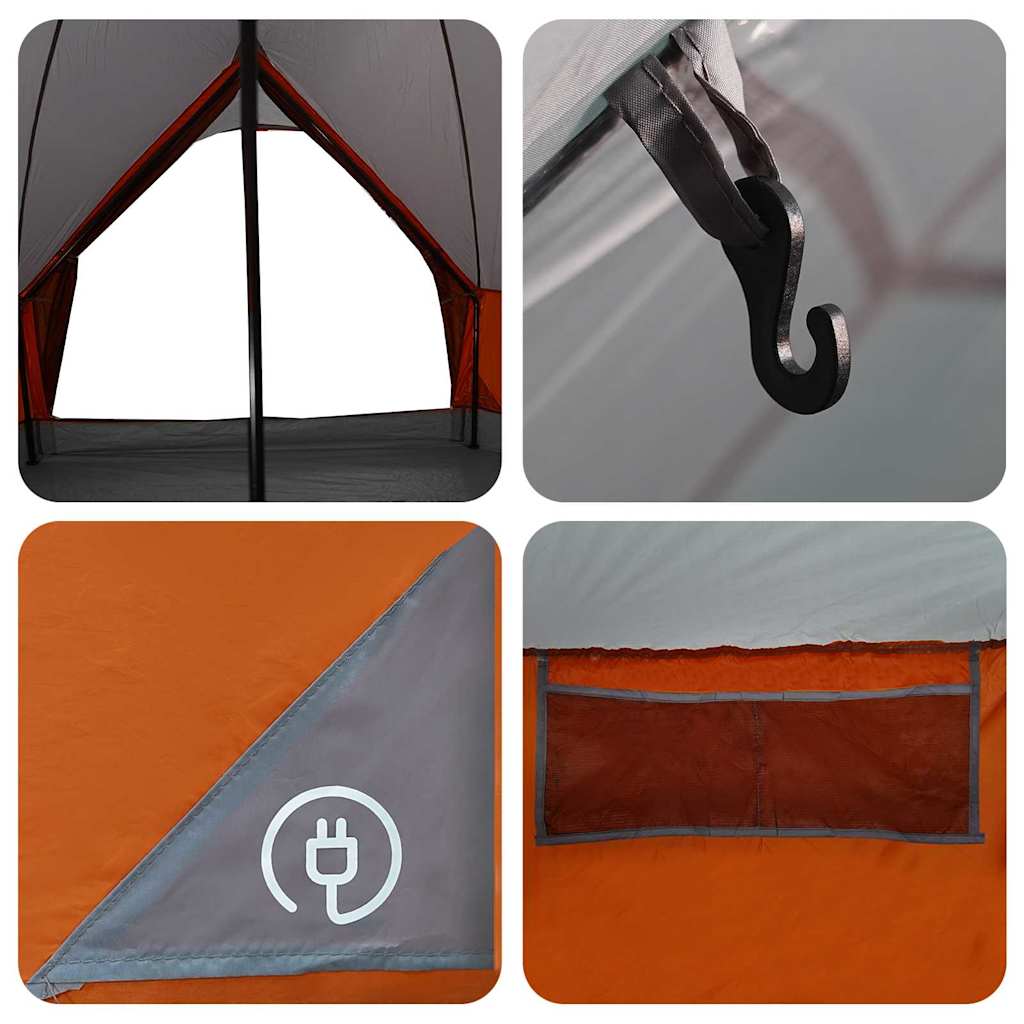 Teepee šator za 7 osoba Siva i narančasta 600 x 600 x 347 cm