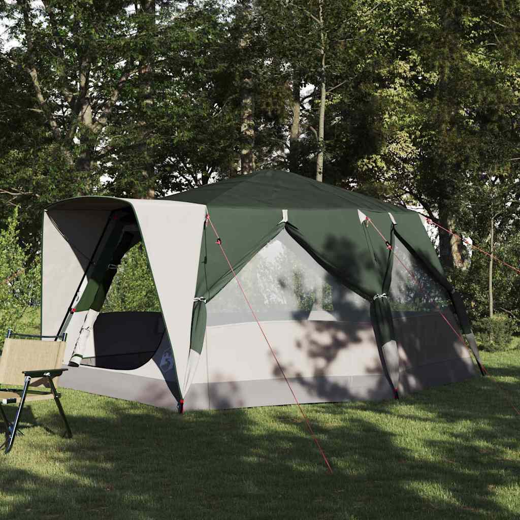 Kabinska šator za 7 osoba s krovom Zelena 400 x 350 x 212 cm
