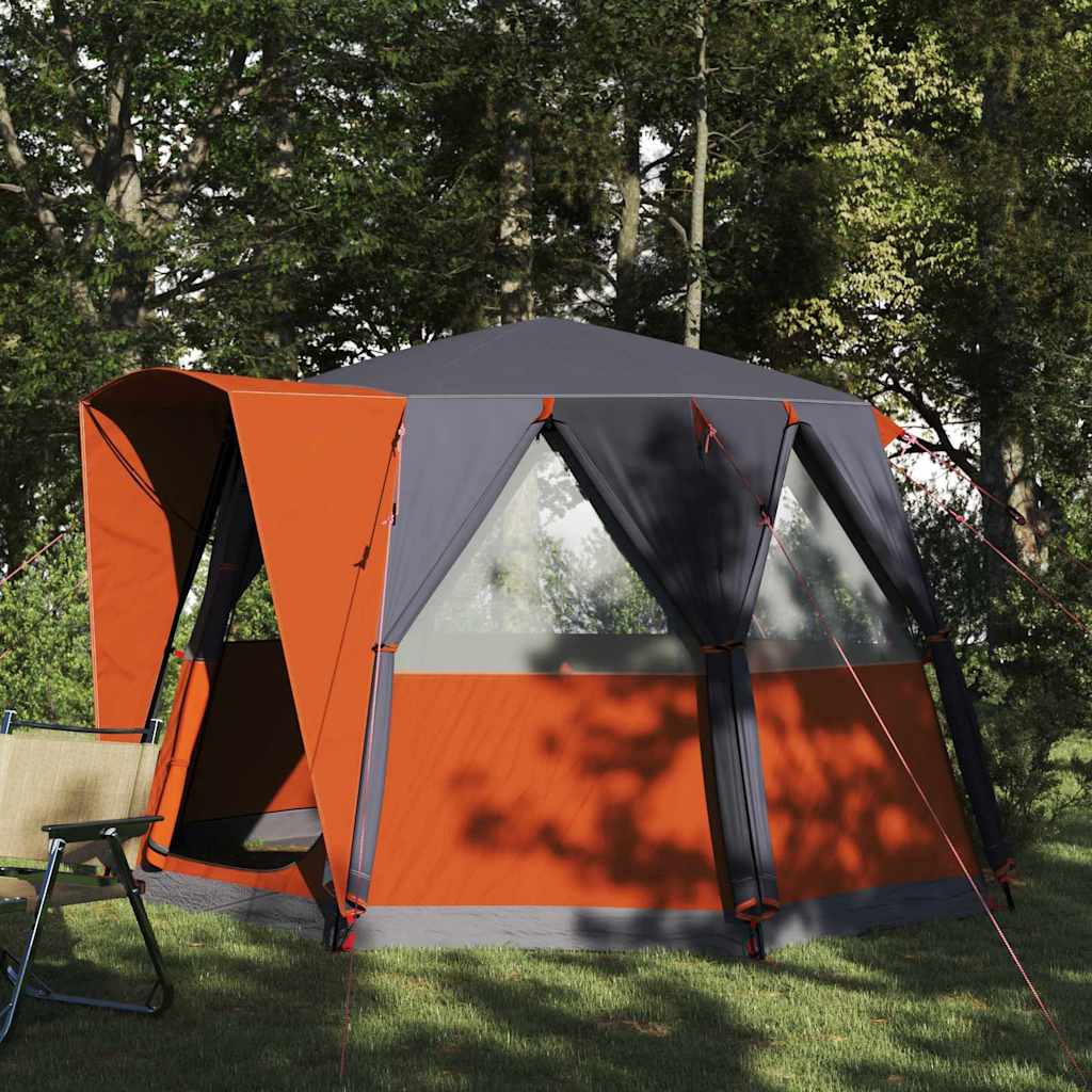 Šator za 3 osobe s krovom Siva i narančasta 320 x 320 x 203 cm