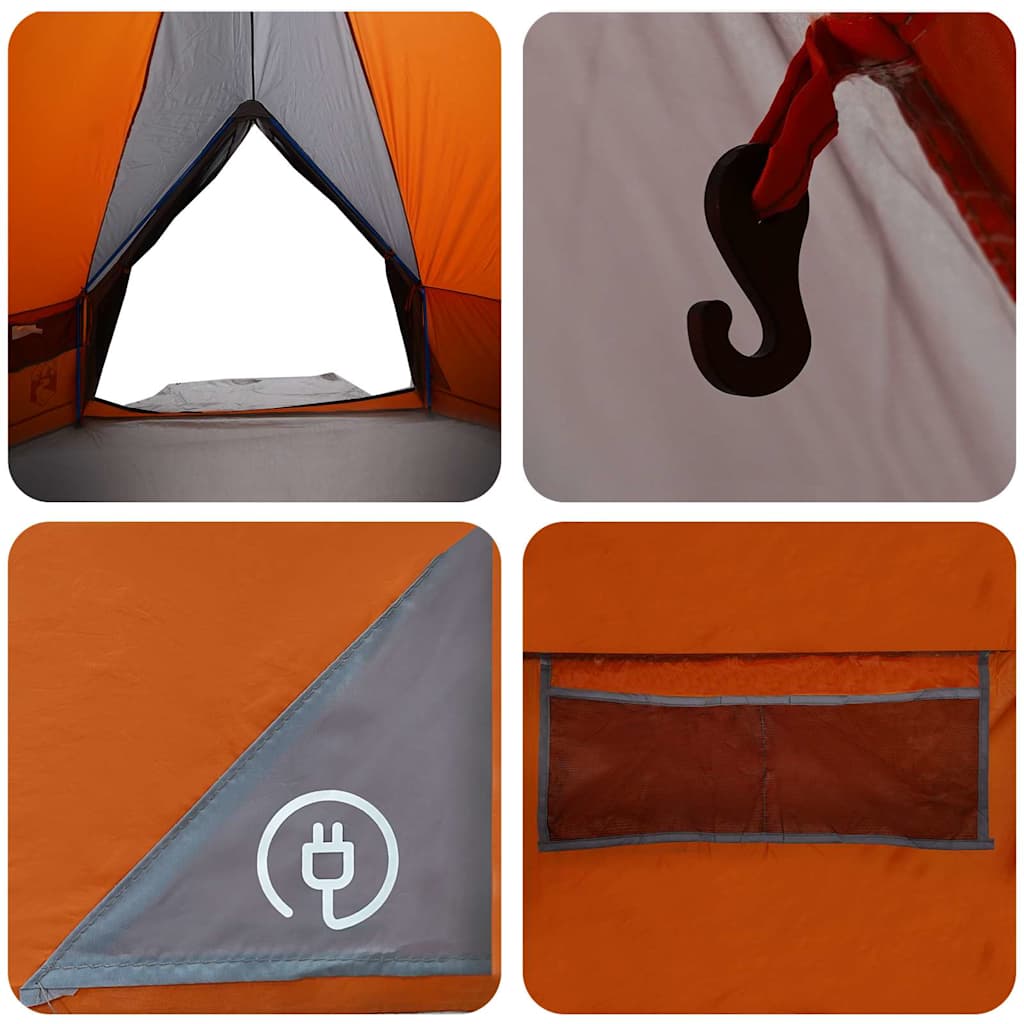 Teepee šator za 10 osoba Siva i narančasta 567 x 470 x 242 cm
