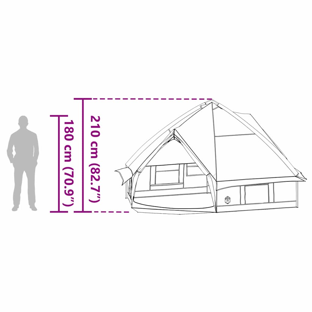 Teepee šator za 8 osoba Plava i siva 490 x 410 x 210 cm