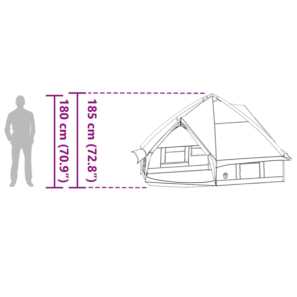 Šator Teepee za 6 osoba Plava i siva 431 x 366 x 185 cm