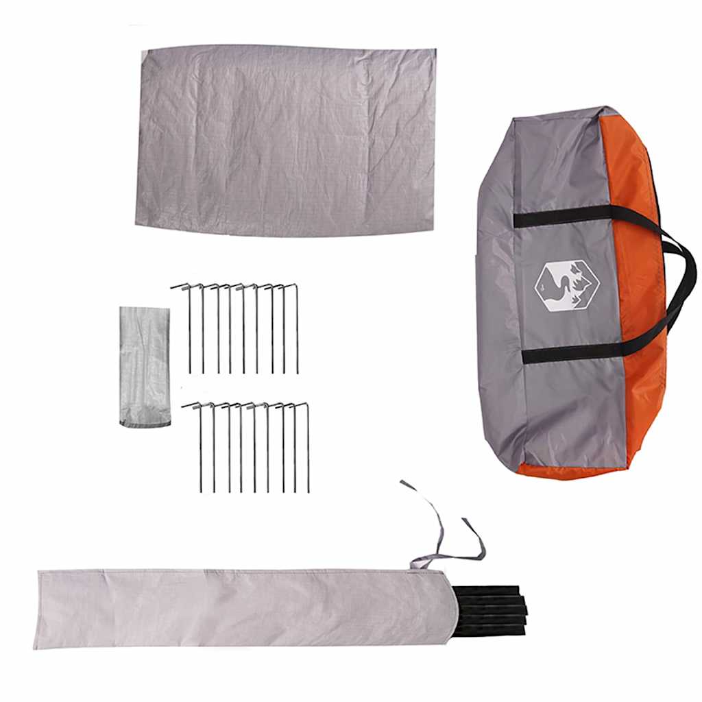 Teepee šator za 6 osoba Siva i narančasta 431 x 366 x 185 cm