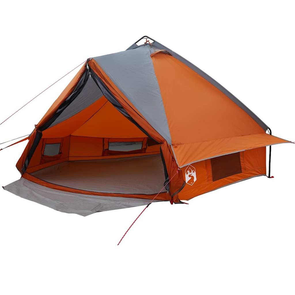 Teepee šator za 6 osoba Siva i narančasta 431 x 366 x 185 cm