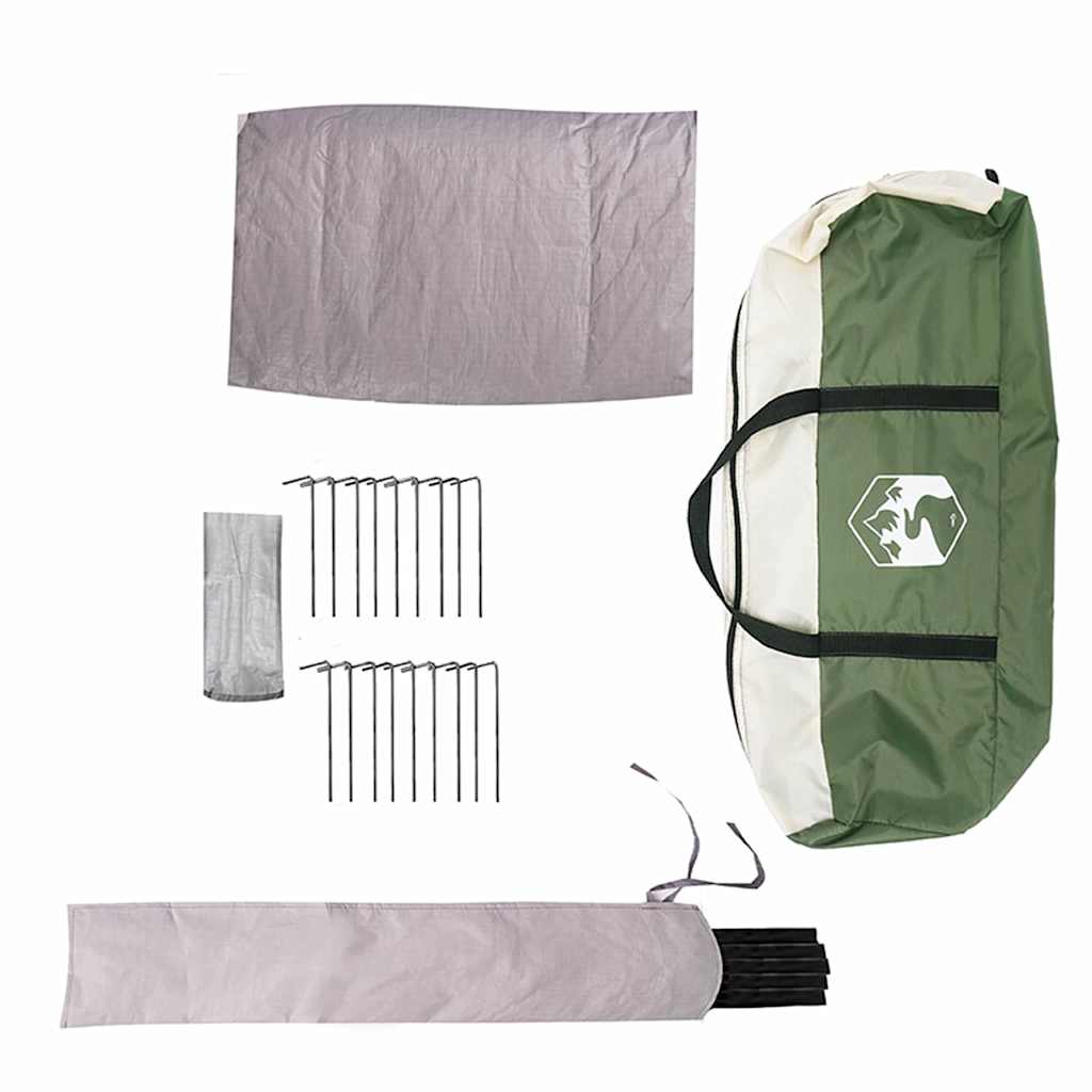 Tenda za 4 osobe s krovom Zelena i Siva 388 x 320 x 169 cm