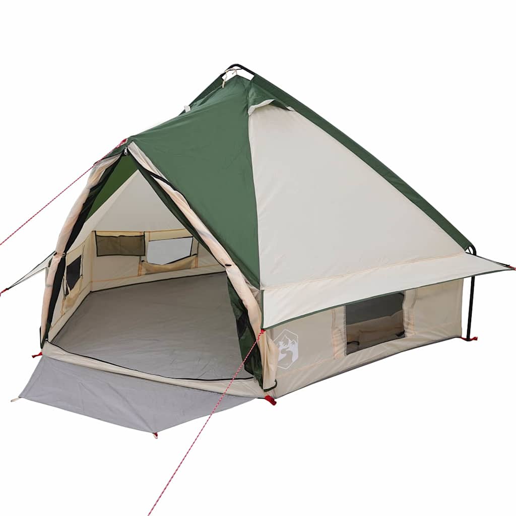 Tenda za 4 osobe s krovom Zelena i Siva 388 x 320 x 169 cm