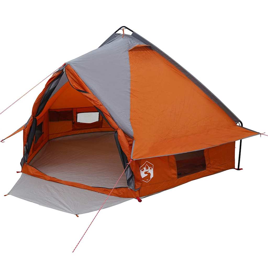 Teepee šator za 4 osobe Siva i narančasta 388 x 320 x 169 cm