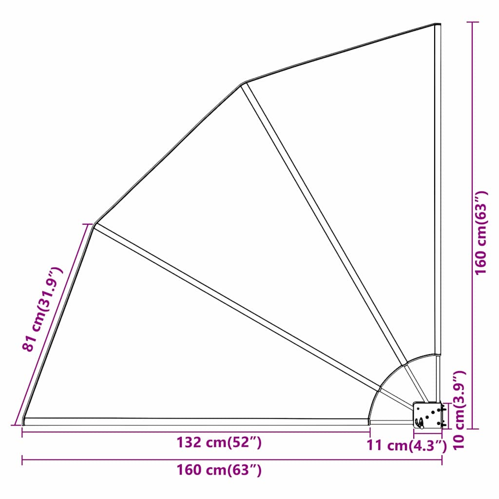 Zaslon za privatnost na balkonu 160 x 160 cm Poliester