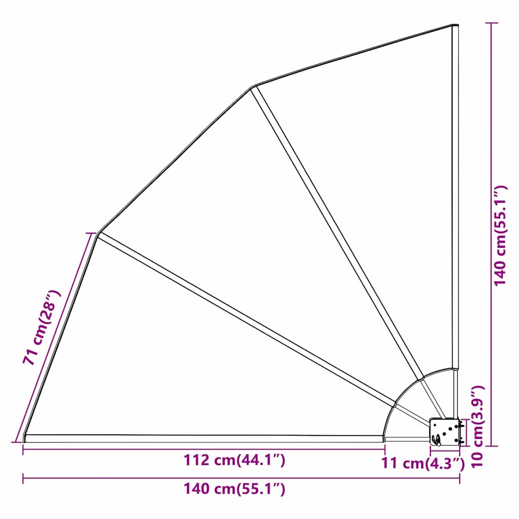 Zaslon za privatnost na balkonu 140 x 140 cm Poliester