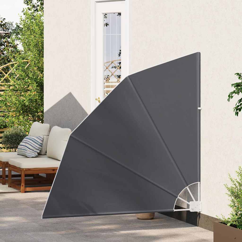 Zaslon za privatnost na balkonu 140 x 140 cm Poliester Crna