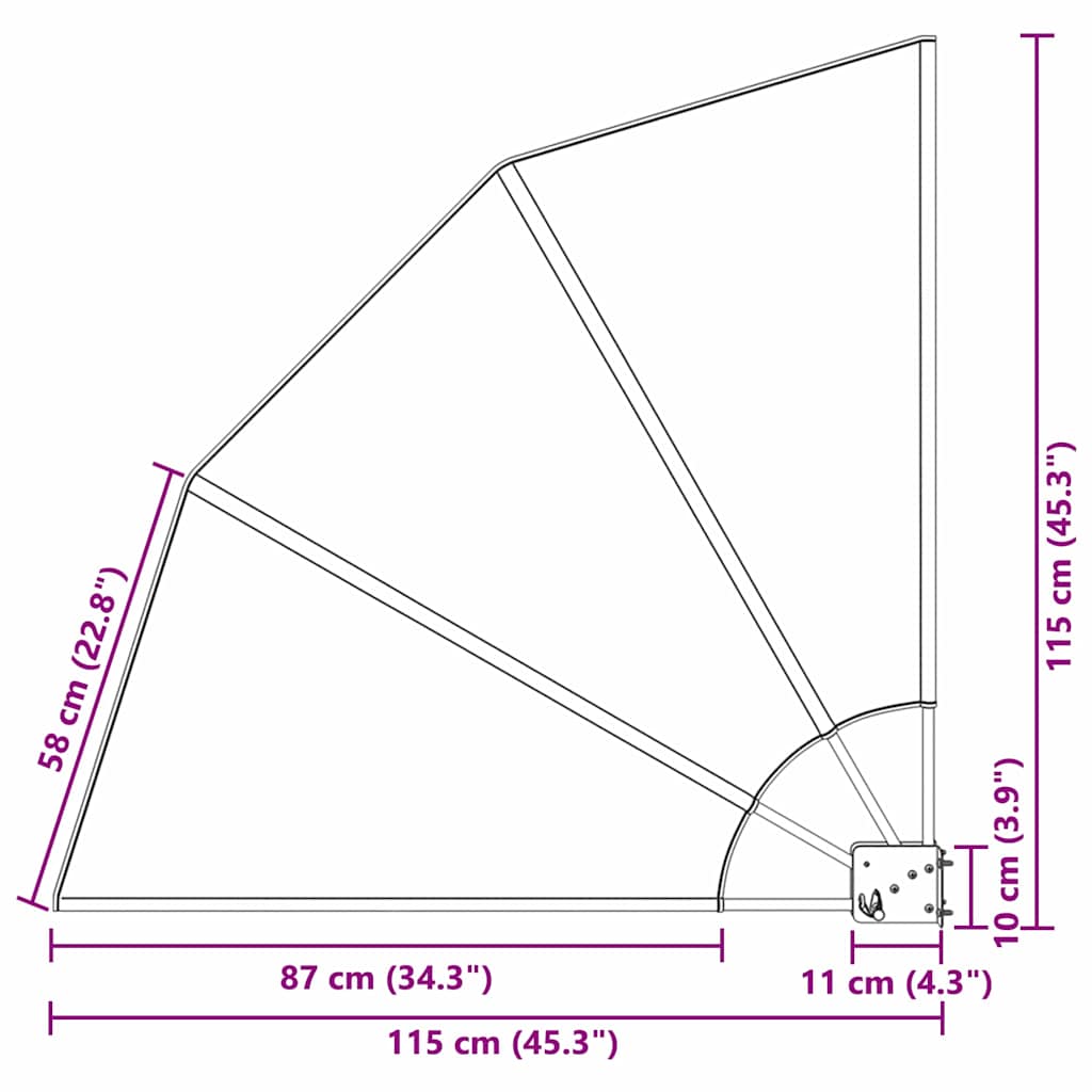 Zaslon za privatnost na balkonu 115 x 115 cm Poliester Krem