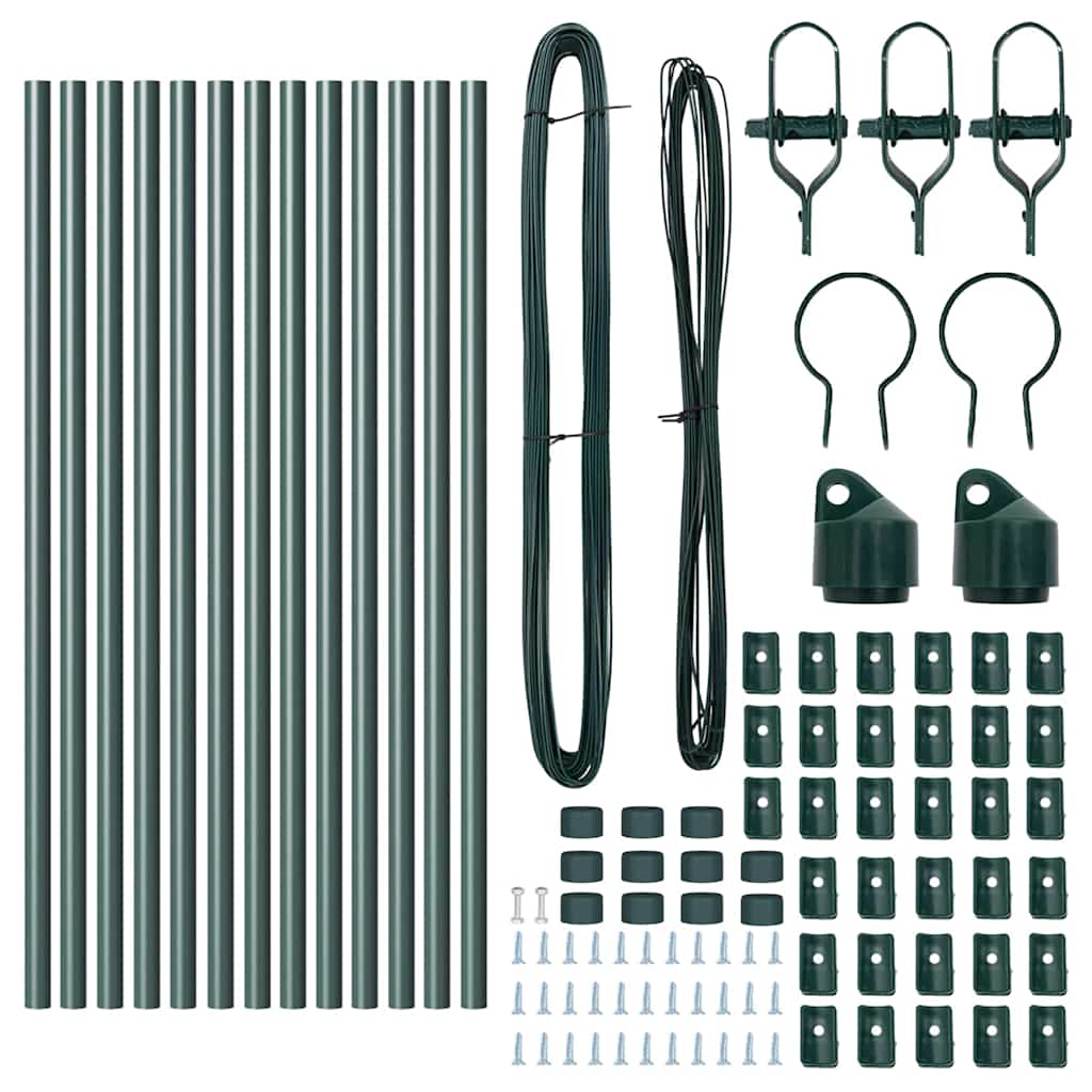 Stup za ogradu 13 pcs Zelena Čelik
