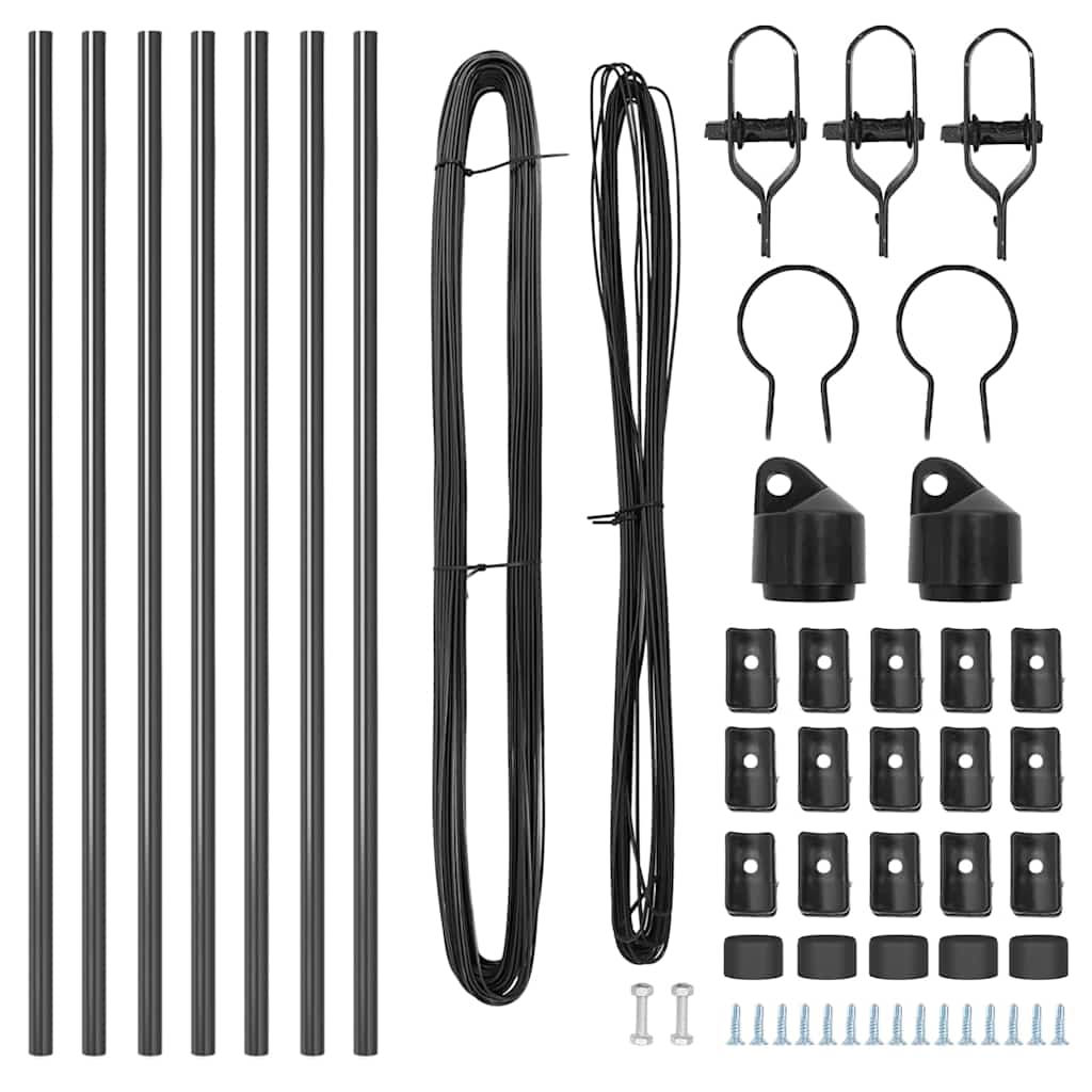 Stup za ogradu 7 pcs Siva Čelik
