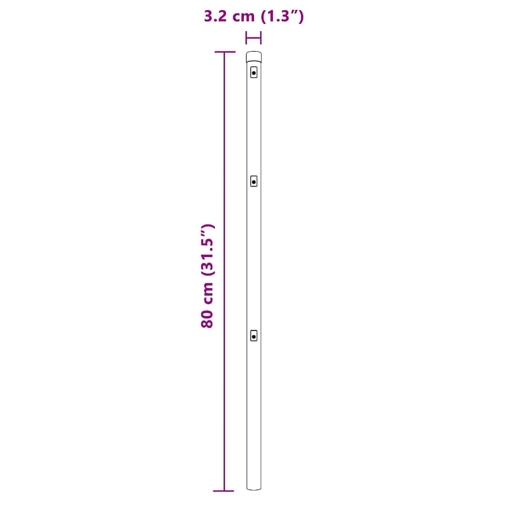 Stup za ogradu 7 pcs Siva Čelik