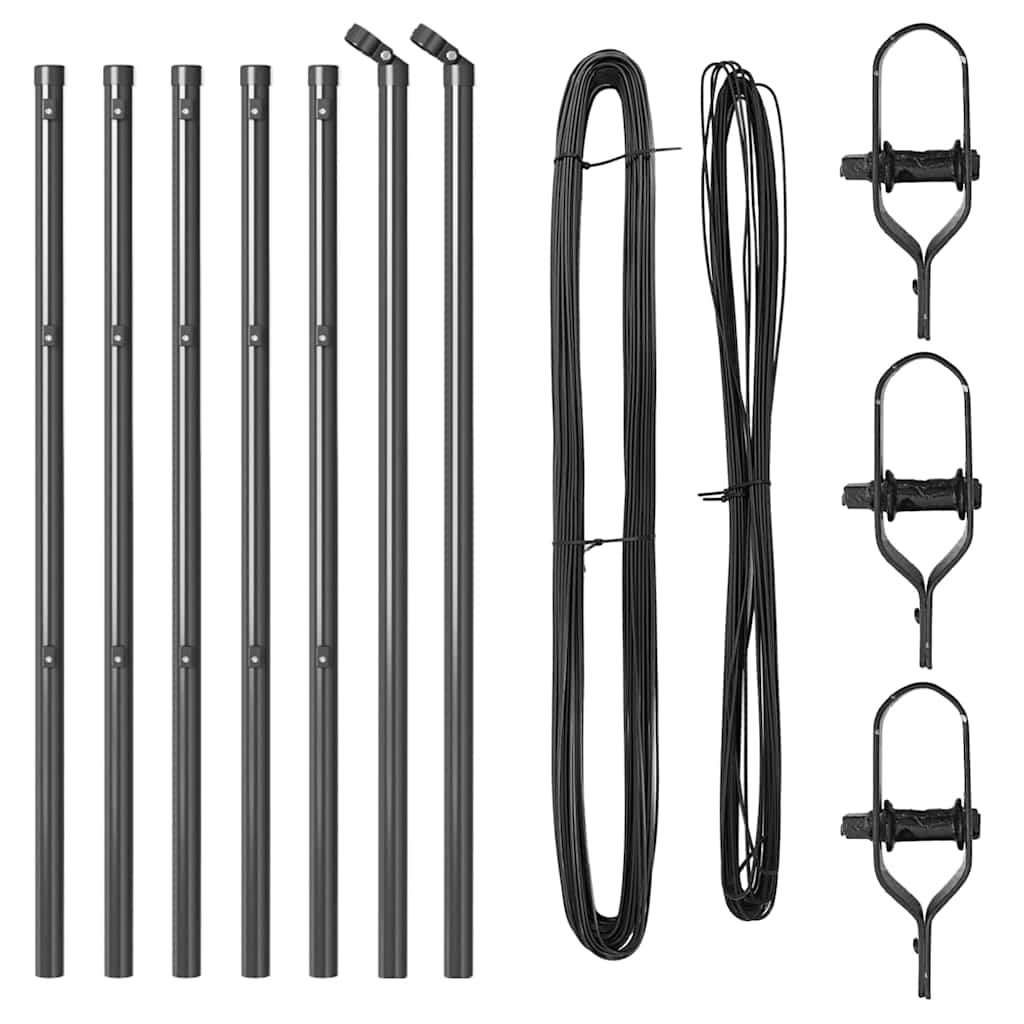 Stup za ogradu 7 pcs Siva Čelik
