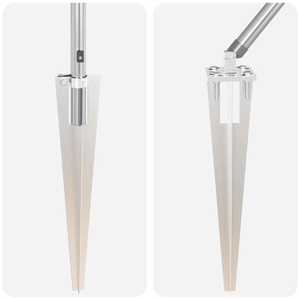 Stabić za ogradu s tlo 13 kom. Srebrna Čelik s prahom premazan