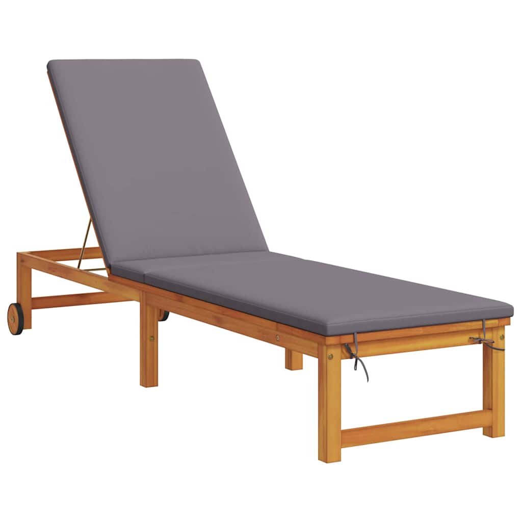 Ležaljka 2 pcs Smeđa 202 x 53 x 89 cm Čvrsto drvo akacije