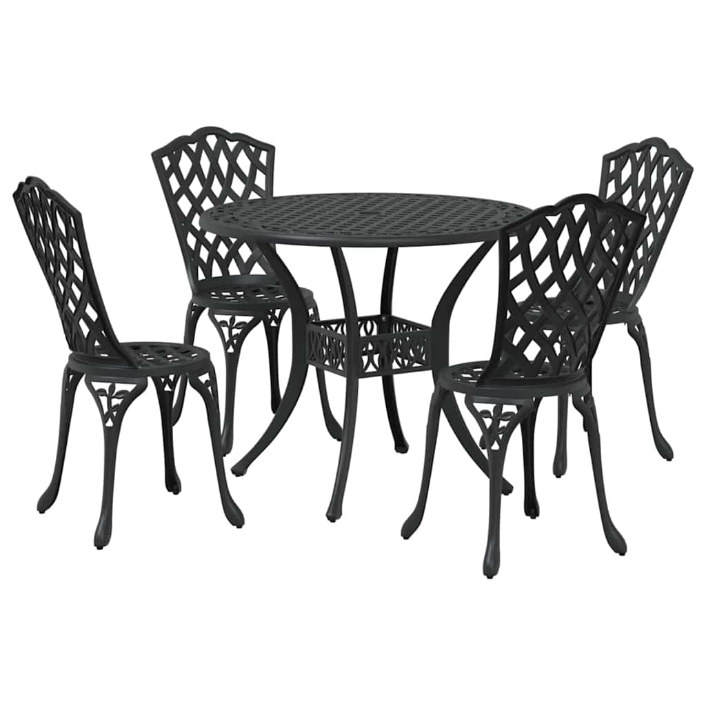Vrtni set za objed 5 pcs Crna Aluminij
